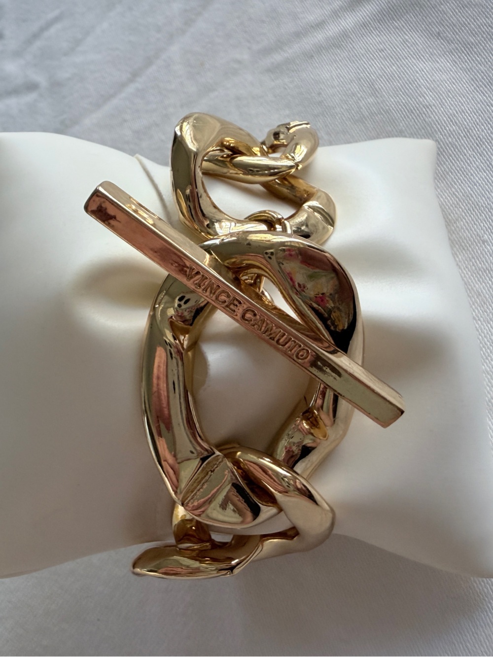 Vince Camuto Polished Gold Link Toggle Bracelet